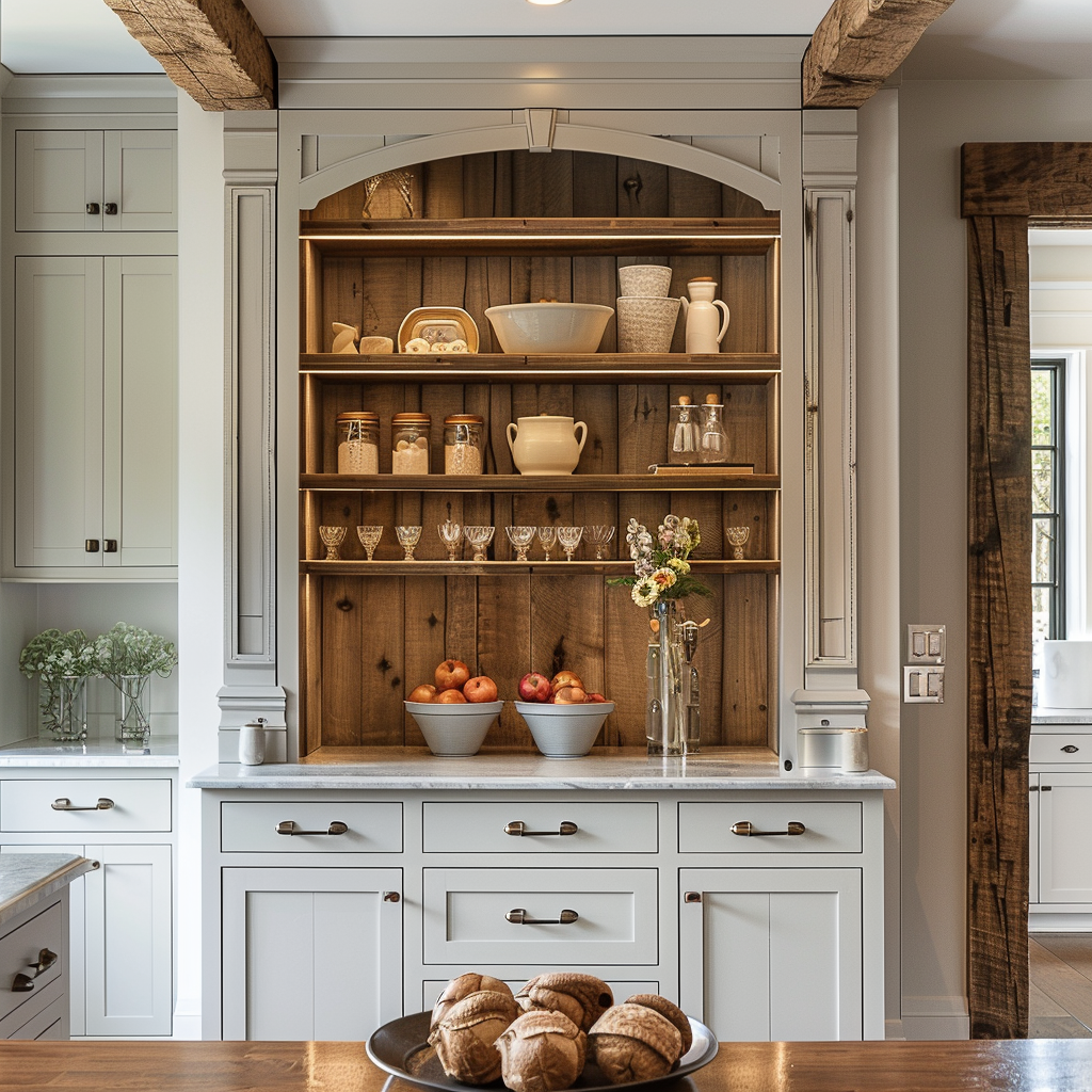 AI Generated Dining Room Built-In Hutch Cabinet