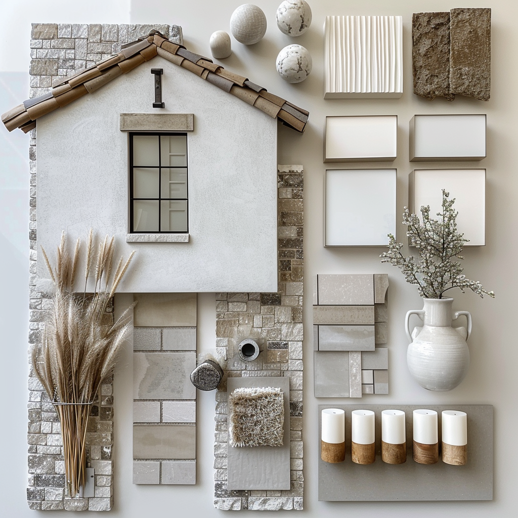 AI Generated Neutral Exterior House Mood Board